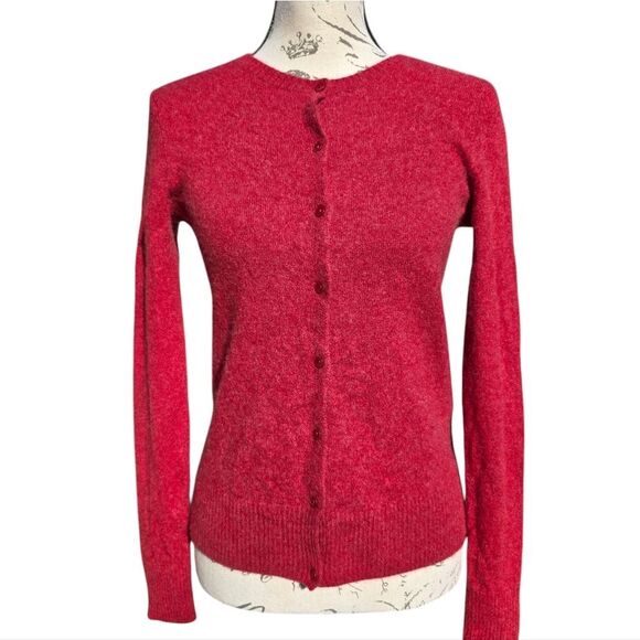 Saks Fifth Avenue -  Cashmere Cardigan Sweater Red - Small - Picture 1 of 8
